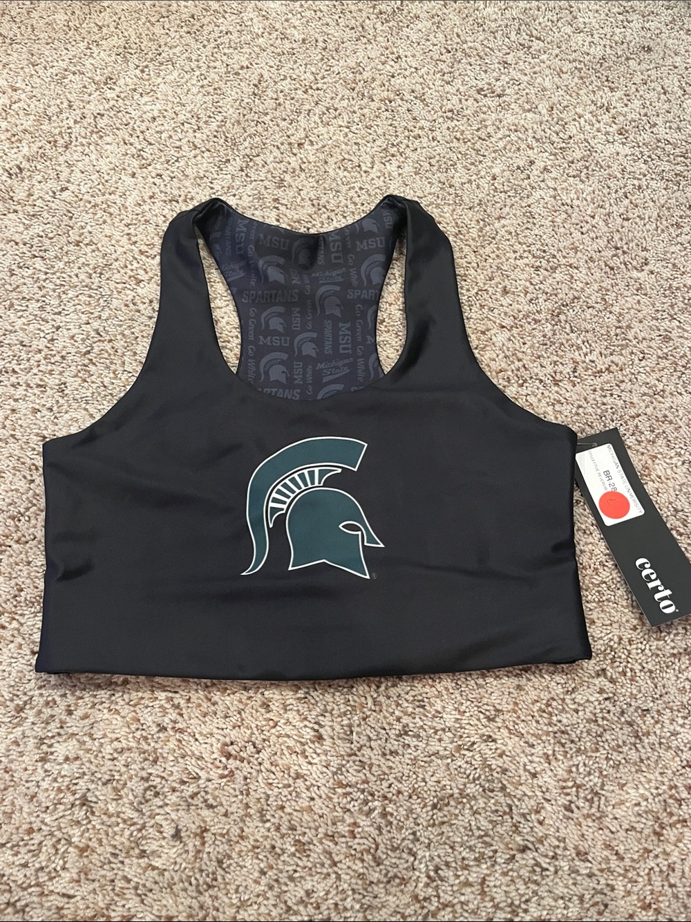 Michigan State Spartans Black Sports Bra - Reversible